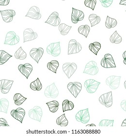 Light Green vector seamless doodle texture with leaves. New colorful illustration in doodle style with leaves. Pattern for trendy fabric, wallpapers.