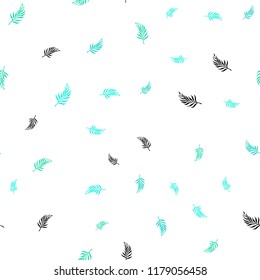 Light Green vector seamless doodle background with leaves. Blurred decorative design in Indian style with leaves. Template for business cards, websites.