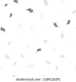 Light Green vector seamless doodle pattern with leaves. Shining colored illustration with leaves in doodle style. Pattern for trendy fabric, wallpapers.