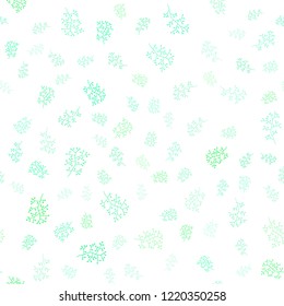 Light Green vector seamless doodle layout with leaves, branches. Modern abstract illustration with leaves and branches. Pattern for trendy fabric, wallpapers.