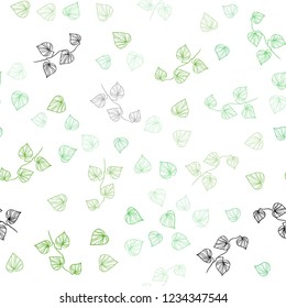 Light Green vector seamless doodle template with leaves. An elegant bright illustration with leaves in Natural style. Template for business cards, websites.