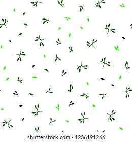 Light Green vector seamless doodle template with leaves. Decorative illustration with doodles on abstract template. Pattern for design of fabric, wallpapers.