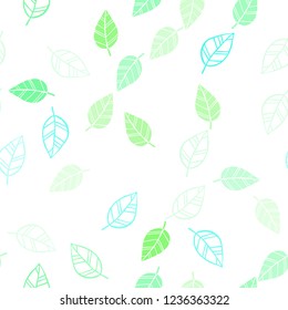 Light Green vector seamless doodle template with leaves. Colorful illustration in doodle style with leaves. Pattern for design of fabric, wallpapers.