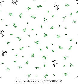 Light Green vector seamless doodle template with leaves. Shining colored illustration with leaves in doodle style. Pattern for design of window blinds, curtains.