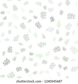 Light Green vector seamless doodle texture with leaves, branches. Modern abstract illustration with leaves and branches. Pattern for trendy fabric, wallpapers.