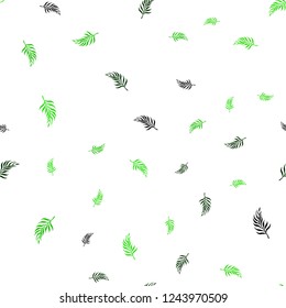 Light Green vector seamless doodle pattern with leaves. New colorful illustration in doodle style with leaves. Pattern for design of fabric, wallpapers.