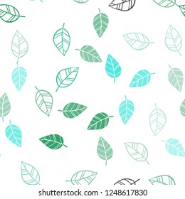 Light Green vector seamless doodle template with leaves. New colorful illustration in doodle style with leaves. Pattern for design of window blinds, curtains.