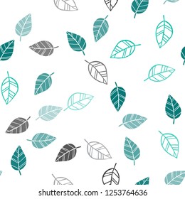 Light Green vector seamless doodle template with leaves. leaves on elegant natural pattern with gradient. Trendy design for wallpaper, fabric makers.