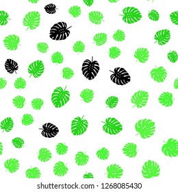 Light Green vector seamless doodle pattern with leaves. Decorative illustration with doodles on abstract template. Design for textile, fabric, wallpapers.