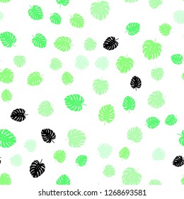 Light Green vector seamless doodle texture with leaves. Decorative illustration with doodles on abstract template. Design for wallpaper, fabric makers.