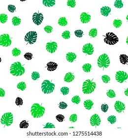 Light Green vector seamless doodle background with leaves. Creative illustration in blurred style with leaves. Design for textile, fabric, wallpapers.