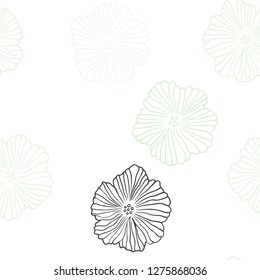 Light Green vector seamless doodle pattern with flowers. Abstract illustration with flowers in doodles style. Design for textile, fabric, wallpapers.