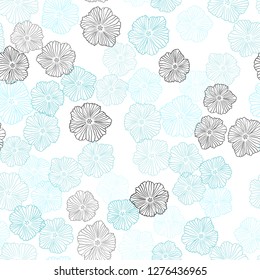 Light Green vector seamless doodle background with flowers. Creative illustration in blurred style with flowers. Design for textile, fabric, wallpapers.