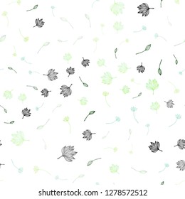 Light Green vector seamless doodle layout. Decorative illustration with leaves on abstract template. New template for your brand book.