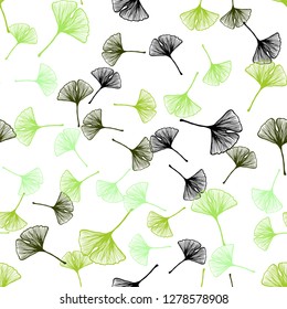 Light Green vector seamless doodle layout with leaves. New colorful illustration in doodle style with leaves. Design for wallpaper, fabric makers.