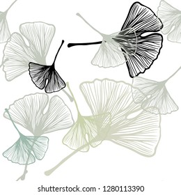 Diseño de garabatos con hojas vectorial verde claro. Nueva ilustración de color en estilo borroso con hojas. Textura para persianas, cortinas.