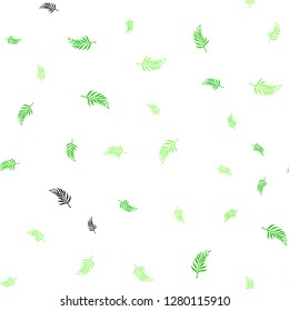 Light Green vector seamless doodle pattern with leaves. Decorative illustration with doodles on abstract template. Pattern for design of window blinds, curtains.
