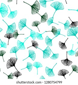 Light Green vector seamless doodle layout with leaves. leaves on elegant natural pattern with gradient. Pattern for trendy fabric, wallpapers.