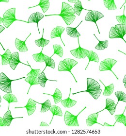 Light Green vector seamless doodle template with leaves. Creative illustration in blurred style with leaves. Template for business cards, websites.