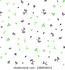 Light Green vector seamless doodle pattern with leaves. Decorative illustration with doodles on abstract template. Trendy design for wallpaper, fabric makers.