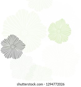 Light Green vector seamless doodle backdrop with flowers. Colorful illustration in doodle style with flowers. Design for wallpaper, fabric makers.