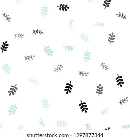Light Green vector seamless doodle pattern with leaves. New colorful illustration in doodle style with leaves. Design for wallpaper, fabric makers.
