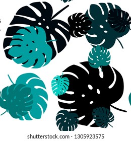Light Green vector seamless doodle backdrop with leaves. Creative illustration in blurred style with leaves. Pattern for design of fabric, wallpapers.