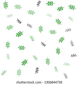 Light Green vector seamless doodle backdrop with leaves. Creative illustration in blurred style with leaves. Design for wallpaper, fabric makers.