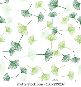 Light Green vector seamless doodle backdrop with leaves. Brand new colored illustration in blurry style with leaves. Pattern for trendy fabric, wallpapers.