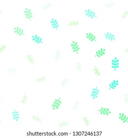 Light Green vector seamless doodle pattern with leaves. Creative illustration in blurred style with leaves. Design for textile, fabric, wallpapers.