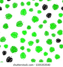 Light Green vector seamless doodle background with leaves. Brand new colored illustration in blurry style with leaves. Design for textile, fabric, wallpapers.
