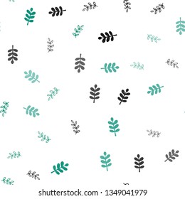 Light Green vector seamless doodle pattern with leaves. Decorative illustration with doodles on abstract template. Design for textile, fabric, wallpapers.