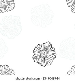 Light Green vector seamless doodle pattern with flowers. Doodle illustration of flowers in Origami style. Template for business cards, websites.