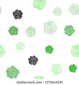 Light Green vector seamless doodle layout with flowers. Illustration with colorful abstract doodle flowers. Pattern for trendy fabric, wallpapers.
