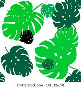 Light Green vector seamless doodle layout with leaves. leaves on elegant natural pattern with gradient. Design for textile, fabric, wallpapers.