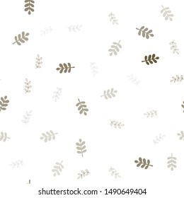 Light Green vector seamless doodle backdrop with leaves. Glitter abstract illustration with doodles and leaves. Design for textile, fabric, wallpapers.