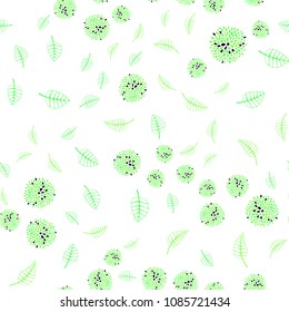 Light Green vector seamless elegant wallpaper with leaves and flowers. An elegant bright illustration with leaves and flowers. Brand new style for your business design.