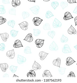 Light Green vector seamless elegant pattern with leaves. leaves on elegant natural pattern with gradient. Design for textile, fabric, wallpapers.