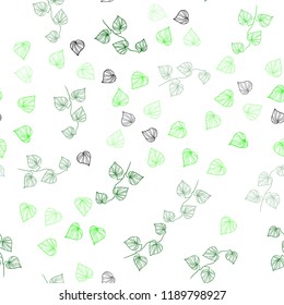 Light Green vector seamless elegant template with leaves. An elegant bright illustration with leaves in Natural style. Pattern for design of window blinds, curtains.