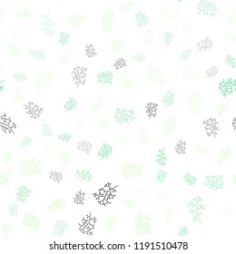 Light Green vector seamless elegant wallpaper with leaves, branches. Creative illustration in blurred style with leaves, branches. Pattern for design of window blinds, curtains.