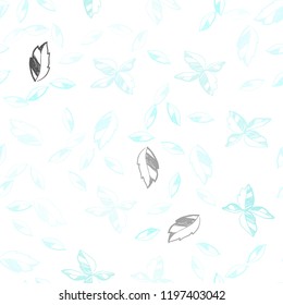 Light Green vector seamless elegant wallpaper with leaves. Blurred decorative design in Indian style with leaves. Trendy design for wallpaper, fabric makers.
