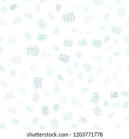 Light Green vector seamless elegant wallpaper with leaves, branches. Sketchy doodles on white background. Trendy design for wallpaper, fabric makers.