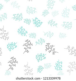 Light Green vector seamless elegant pattern with branches. Creative illustration in blurred style with leaves, branches. Pattern for trendy fabric, wallpapers.