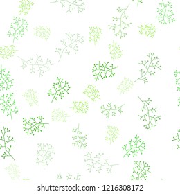 Light Green vector seamless elegant wallpaper with branches. Leaves and branches with gradient on white background. Design for wallpaper, fabric makers.