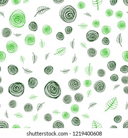 Light Green vector seamless elegant template with leaves and flowers. Colorful abstract illustration with leaves in doodle style. Design for wallpaper, fabric makers.