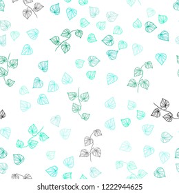 Light Green vector seamless elegant template with leaves. leaves on blurred abstract background with gradient. Pattern for design of fabric, wallpapers.