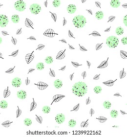 Light Green vector seamless elegant background with leaves, flowers. Brand new colored illustration with leaves and flowers. Trendy design for wallpaper, fabric makers.