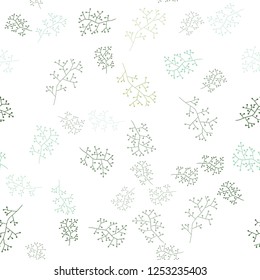 Light Green vector seamless elegant template with branches. Leaves, branches in natural style on white background. Design for wallpaper, fabric makers.