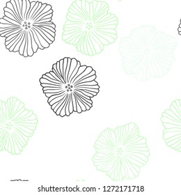 Light Green vector seamless elegant pattern with flowers. Creative illustration in blurred style with flowers. Pattern for design of fabric, wallpapers.