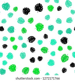 Light Green vector seamless elegant template with leaves. Modern geometrical abstract illustration with leaves. Template for business cards, websites.